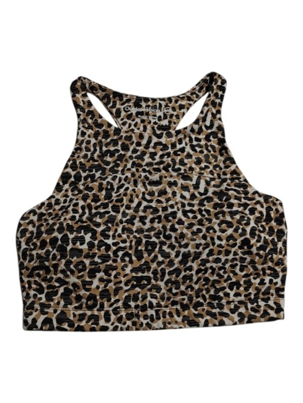 Outdoor Voices Cheetah Crop Top Sports Bra S Padding Pockets